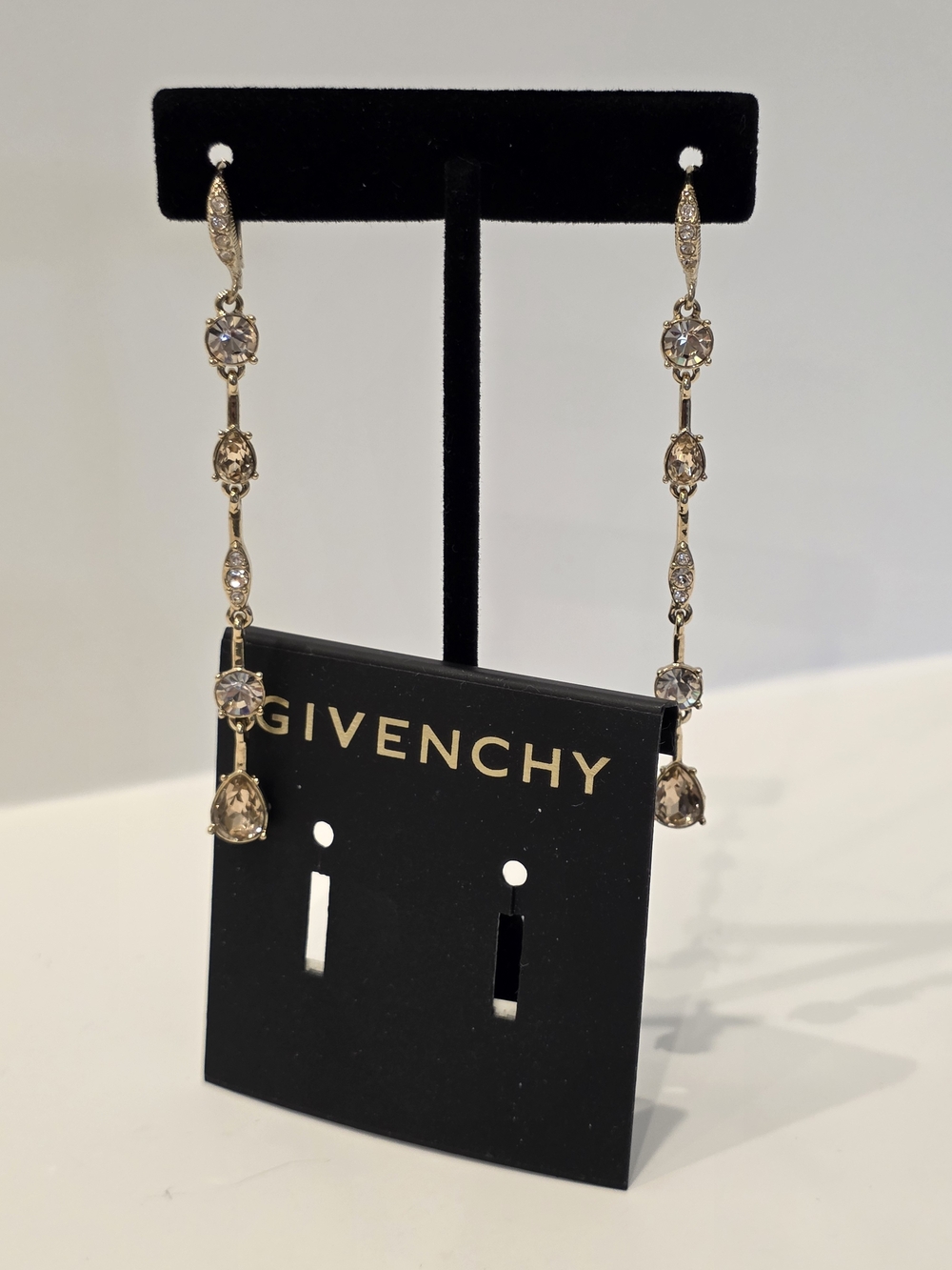 Givenchy Gold-Tone Crystal Drop Earrings - Champagne